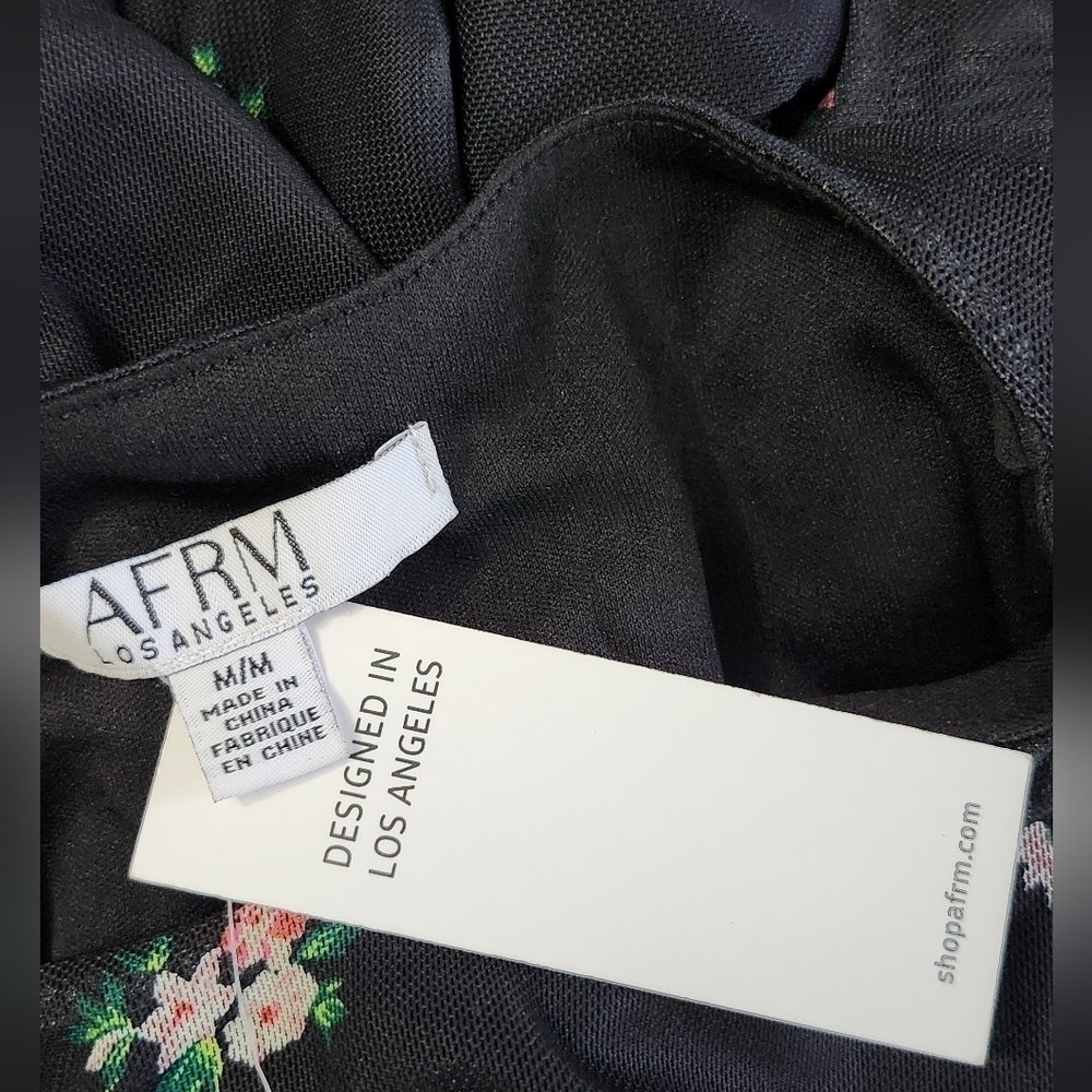 NWT AFRM Black mesh floral cutout sheer bodycon maxi dress - Picture 10 of 10